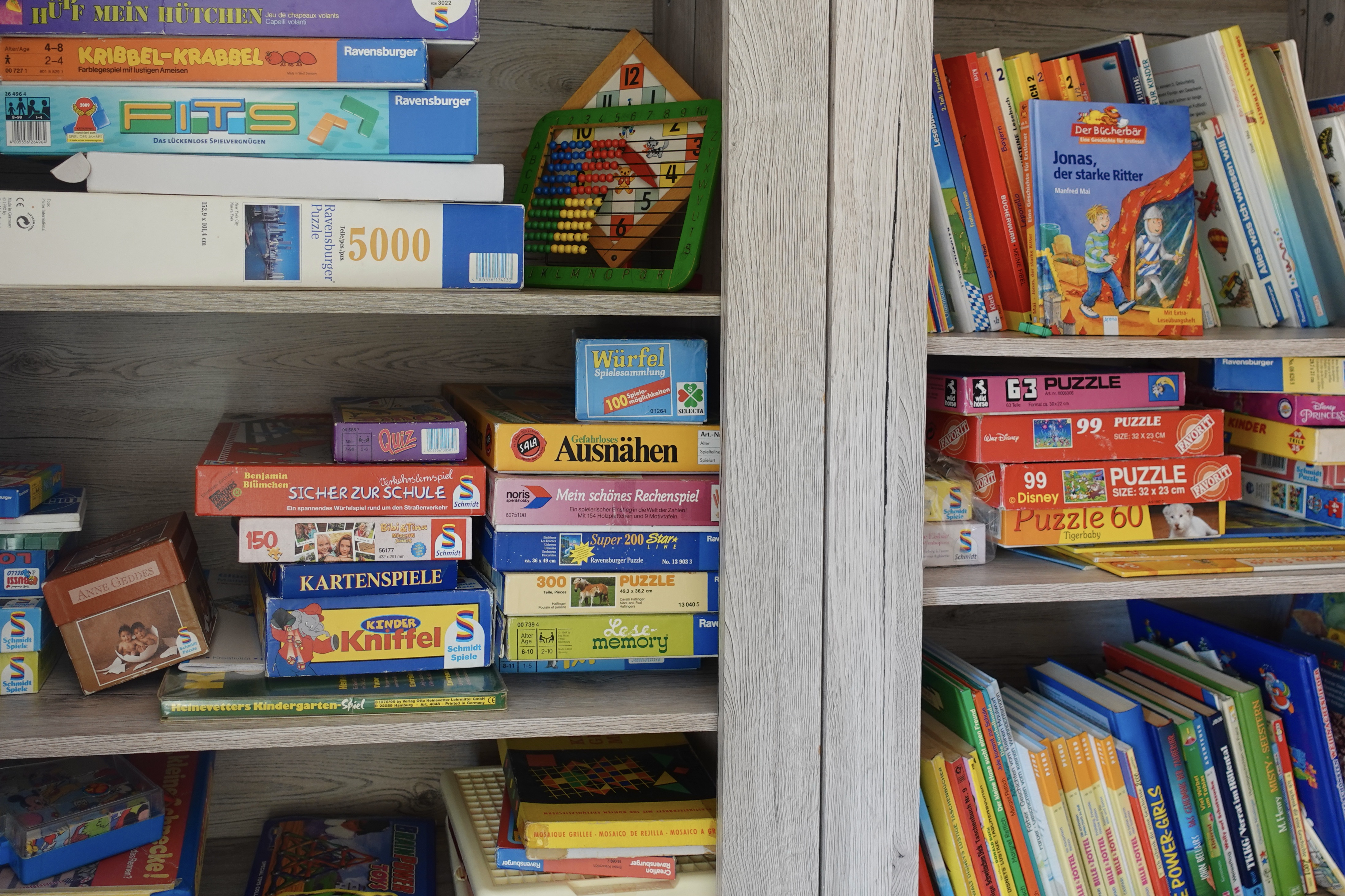 Spiel- und Bücherregal